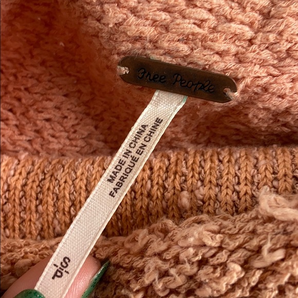 FREE PEOPLE mock neck fuzzy chunky sweater - Picture 2 of 3